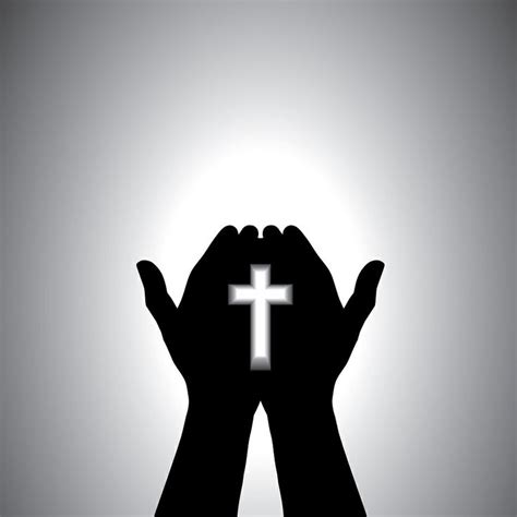 Healing Worship Cross Silhouette Hand Silhouette Thanksgiving Prayer