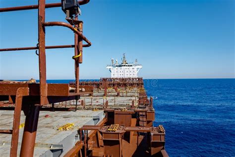 Empty Deck Of Container Ship Stock Image Image Of Industry Deckhouse