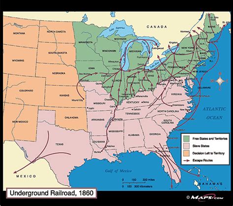 Underground Railroad Map1860 By From Worlds