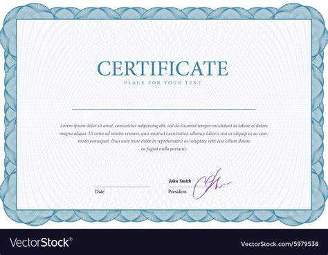 Certificate Template Diplomas Currency Royalty Free Vector