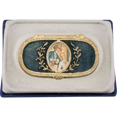 Estee Lauder Cameo Enameled Solid Perfume Compact W Box From