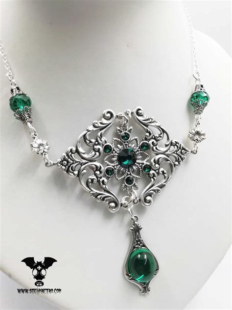 Gothic Gothic Necklace Gothic Emerald Necklace Gothic | Etsy | Gothic victorian necklace ...