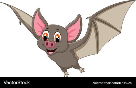 Bat Cartoon Flying Royalty Free Vector Image Vectorstock