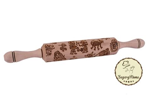Wooden Rolling Pin Laser Cut Inca Empire Designed By Sugaryhome
