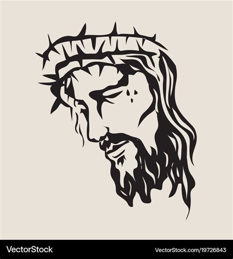 Christ Sketch Drawing Royalty Free Vector Image