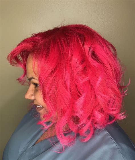 Hot Pink Cool Hairstyles Curled Hairstyles Cool Hair Color