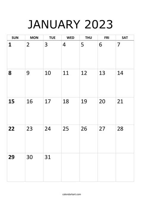 Blank Calendar December 2022 January 2023