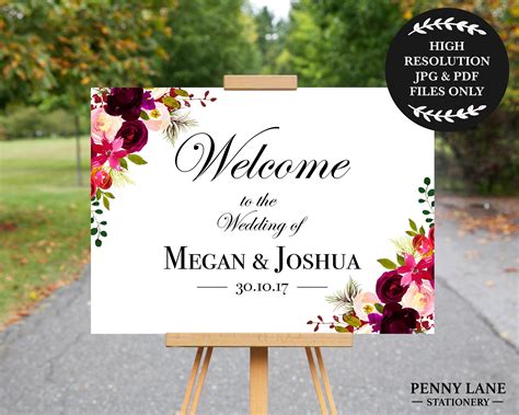 Wedding Welcome Poster Welcome To Our Wedding Sign White Etsy