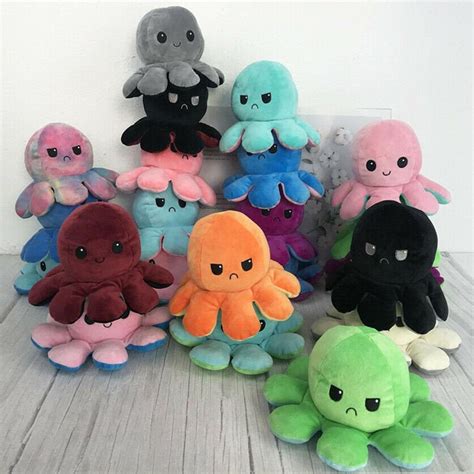 Reversible Flip Octopus Plush Stuffed Toy Soft Animal Home Car Etsy