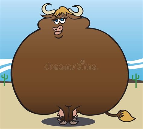 Overweight Cow Stock Vector Illustration Of Hills Desert 44129355