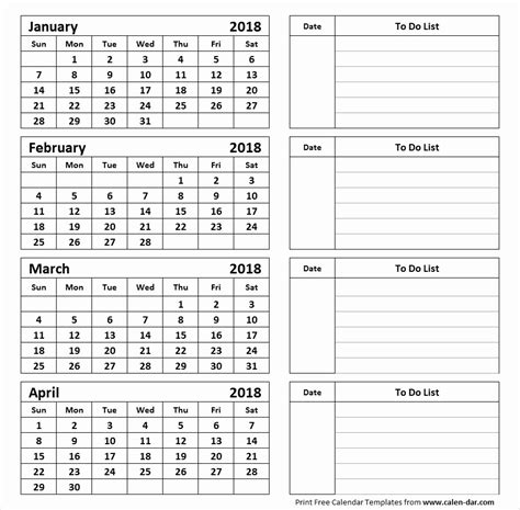 Monthly Print Calendars Templates 2020 Multiple Months Per Page