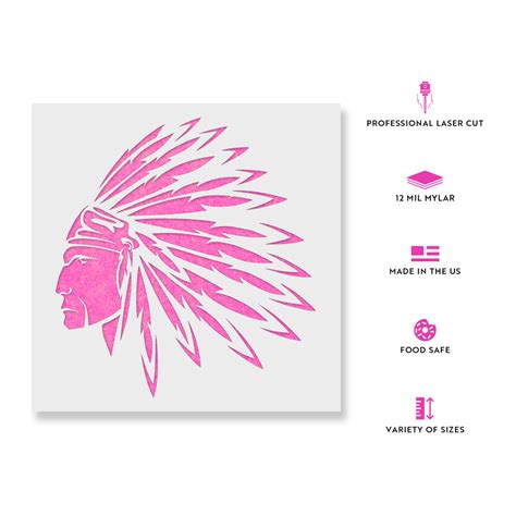 Native American Indian Stencil Reusable Stencils In Large And Small Sizes
