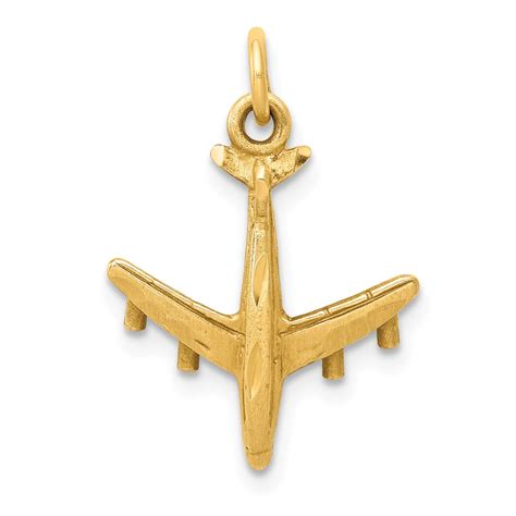 14k Gold Airplane Charm Jewelry Findingking Ebay