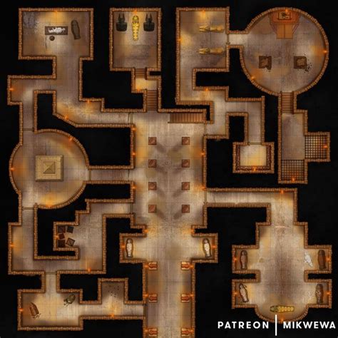 Inside Of A Pyramid 1st Floor 30x30 Battlemaps Dungeon Maps