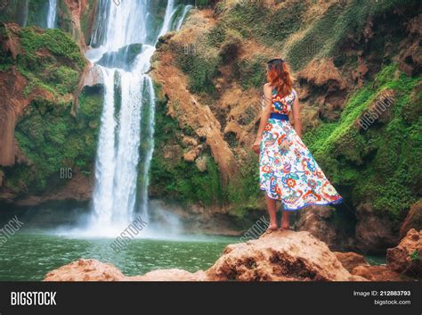 Girl Front Waterfall Image And Photo Free Trial Bigstock