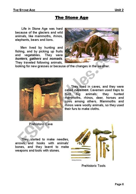 Stone Age Worksheets