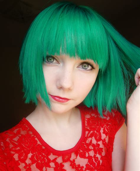 Green Dyed Hair Color Ombré Hair Hair Art Punk Beautiful Women Tumblr Emo Grunge Indie