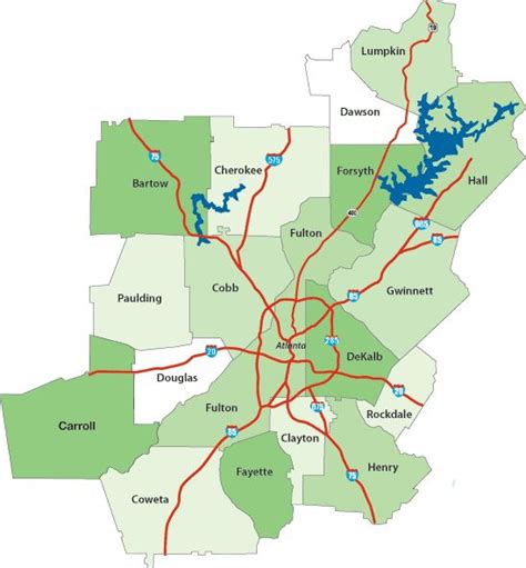 Counties Of Atlanta County Map America Travel County