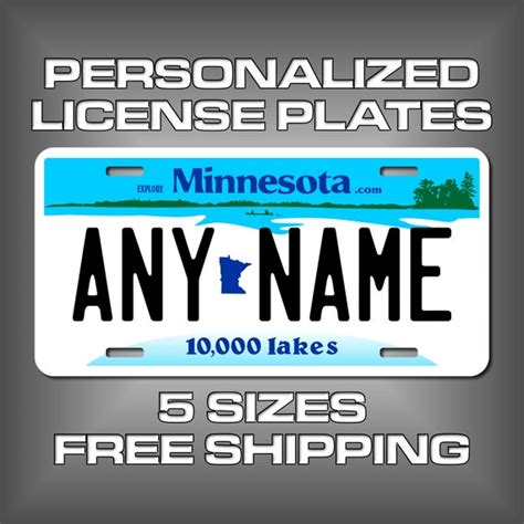 Personalized Minnesota Novelty License Plates 5 Sizes For Etsy