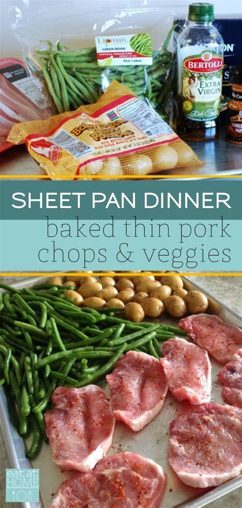 Thin pork chops should be grilled hot and fast, while thicker cuts, anything over an inch, should be seared first and some recommended recipes are beer brined pork chops, baked pork chops with mushroom sauce cut from the center loin this pork chop has both loin and tenderloin sections. Baked Thin Pork Chops and Veggies Sheet Pan Dinner ...