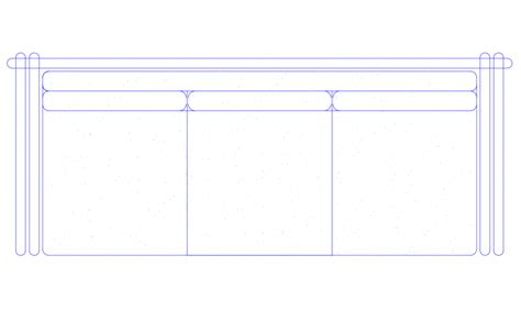 Three Seated Single Sofa 2d Elevation Block Cad Drawing Details Dwg