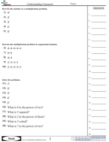 Weather and seasons interactive exercise for 6th grade. Exponents Worksheet | Homeschooldressage.com