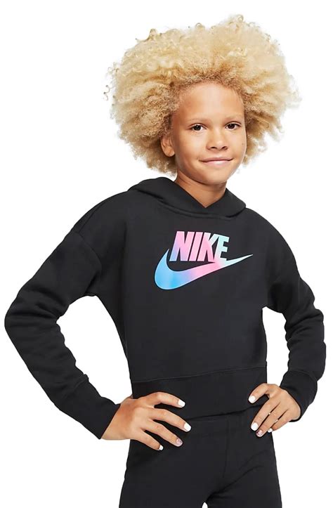 Nike Kids Sportswear Crop Hoodie Cj6937 010 Shiekh