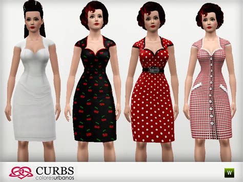 The Sims Resource 4 Pin Up Dresses Set01