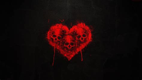 Download Skull Heart Art Dark Red Wallpaper By Maxwella Skull Art