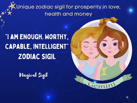 Gemini Zodiac Sigil Magic Sigil Zodiac Sign Astrological Etsy