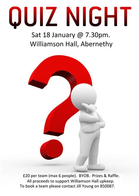 Quiz Night 18 Jan 2014 Williamson Hall