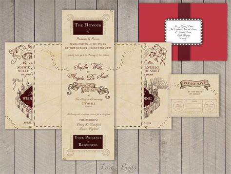 Wedding Invitation Set Harry Potter Marauders Map Invitation And Rsvp Digital File 2569841