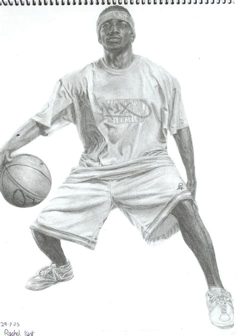 Pencil Drawing Of A Basketball Player Desenhos