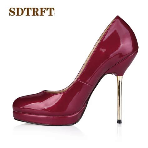Sdtrft Female Stilettos 12cm Thin Heels Wedding Shoes Woman Sexy Platforms Cosplay Spring Autumn