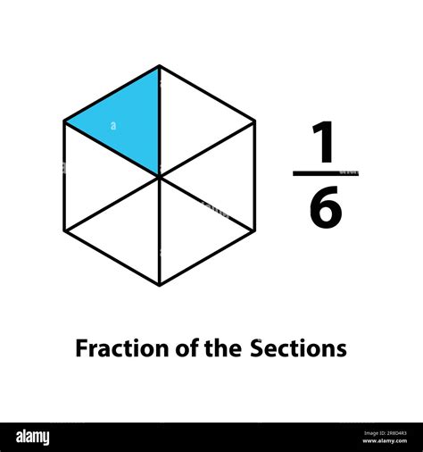 Fracción De La Dividida En Cortes 1 Por 6 Fracciones Para Icono De