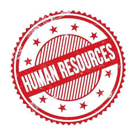 Human Resources Text Written On Red Grungy Round Stamp Stock