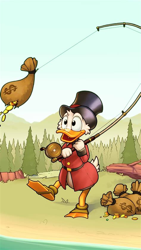 Donald Duck Fishing Money Disney Cartoon 1242x2688 Iphone Xs Max