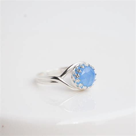 Items Similar To Blue Chalcedony Gemstone Ring Sterling Silver