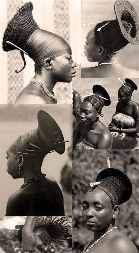Central Africa Vintage Photographic Prints Of The Elaborate Hairstyles Worn By The Mangbetu