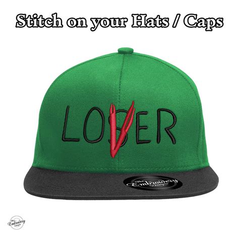 Lover Loser 3d Puff Embroidery Design For Hats Embroidery Etsy