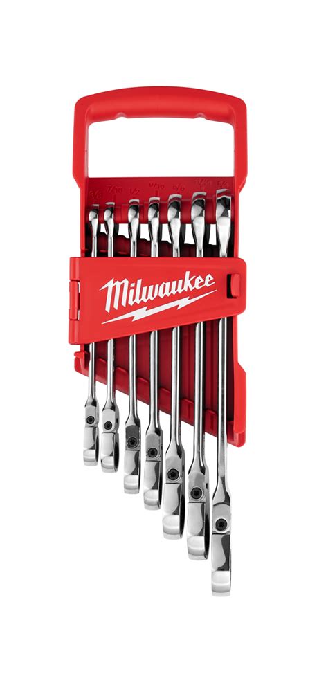 Milwaukee 7pc Flex Head Ratcheting Combination Wrench Sae 48 22