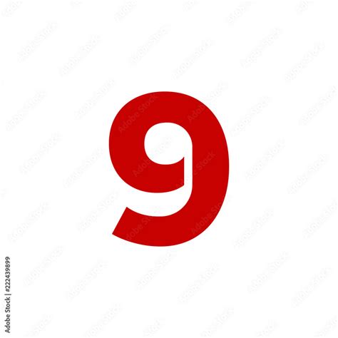 Vector Logo Number 9 Red Stock Vector Adobe Stock