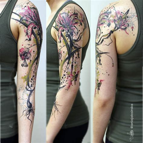 Watercolor Flower Tattoo Down Shoulder Best Tattoo Ideas Gallery
