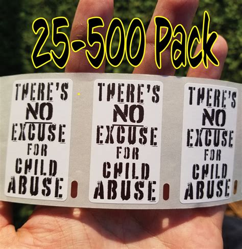 No Excuse For Child Abuse Stickers 25 500pack Savethechildren Etsy