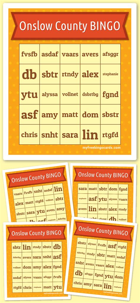 Virtual Onslow County Bingo
