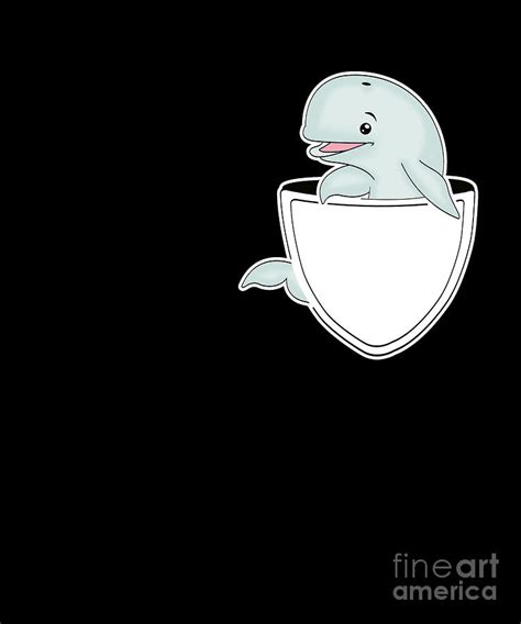 Funny White Beluga Whale Pocket Ocean Animal T Digital Art By Lukas