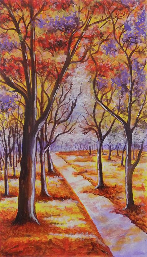 The Autumn Trees Drawing By Asp Arts
