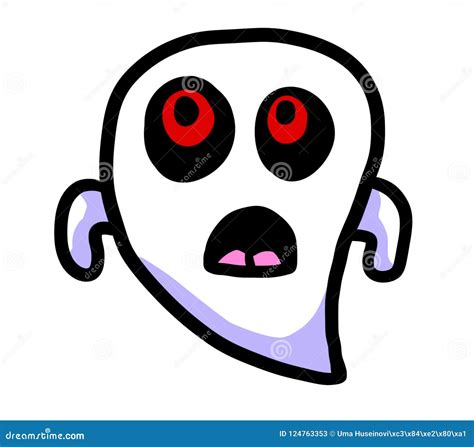 Creepy Surprised Red Eyed Ghost Stock Illustration Illustration Of