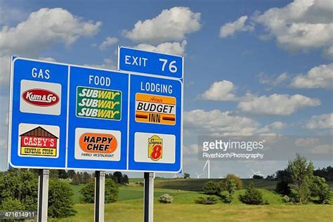 Highway Food Exit Sign Photos And Premium High Res Pictures Getty Images