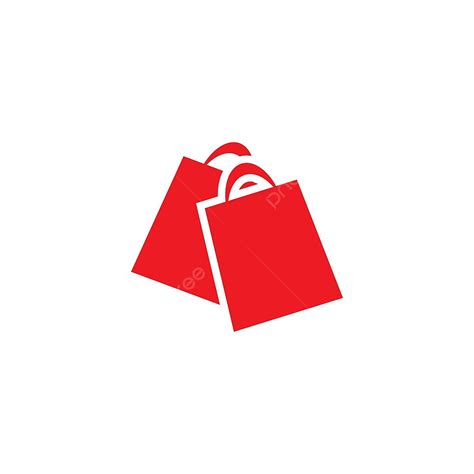 Gambar Tas Belanja Merah Desain Logo Retail Template Vektor Ikon Logo